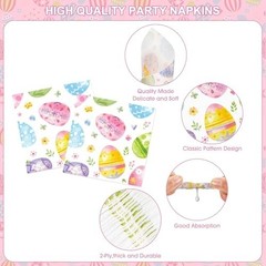Easter Party Decorations Set – 102 Pcs Spring Watercolor Eggs Plates, Napkins, C