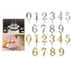 Reusable Metal Number Cake Candle Holder Set for Birthday Cakes Golden 10cm