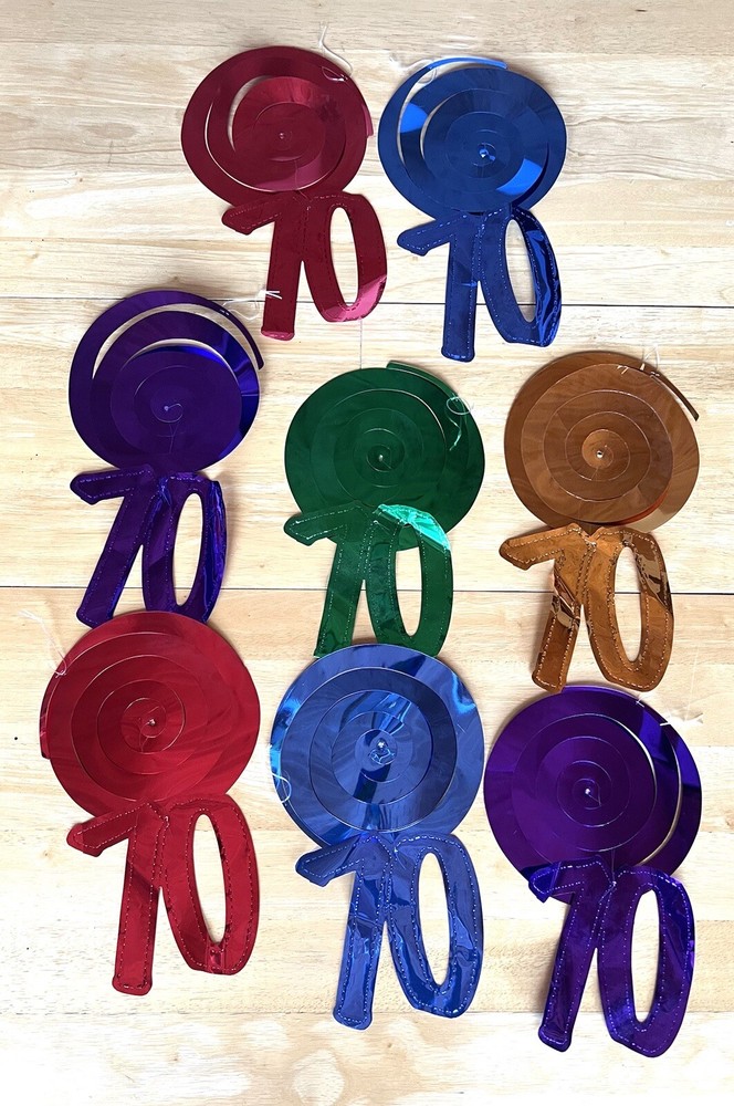 8 Piece 70th Birthday Whirls Hanging Decoration
