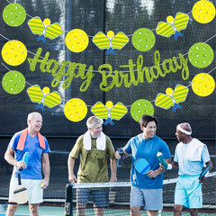 Pickleball Birthday Party Decorations Green Pickleball Happy Birthday Banners De