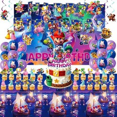 2026 New Super Mario Birthday Decorations Set, 60″x40″ Backdrop, 71″x43″ Tabl…