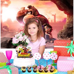Donkey Kong Bananza Birthday Party Supplies Set Balloons Cake Toppers Banner