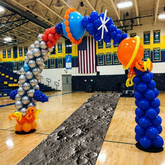 1 Piece Space Themed Party Decorations 2 X 10 Ft Moon Aisle Runner Non-Slip Luna