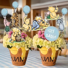 16Pcs Classic Winnie Centerpieces for Baby Shower Decorations Boys Oh Baby Ta…
