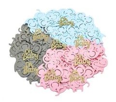 230 Pcs Elephant Confetti Gold Glitter Pink Blue Gray Baby Shower Gender Reveal