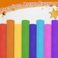 Serpentinas de papel crepé, 8 rollos, 10 x 98 pulgadas, 8 arcoíris