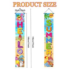 Hello Summer Decorations Beach Chair Gnome Door Banner Porch Sign Gift 71″ x 12″