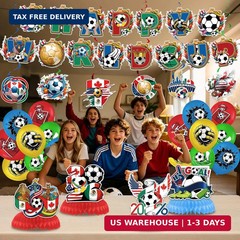 2026 World Cup Soccer Party Decorations Kit, Football Theme Decorations with Ban