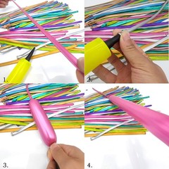 100Pcs 260 Long Balloons Kit with Pump, Shiny Metallic Latex Twisting Balloon fo