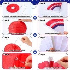 18 Pcs Patriotic Party Decorations 250th Anniversary Decorations 4th of July Han