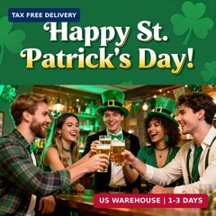 St Patricks Day Decorations – 5 Pack Shamrock Clover Garland Banner – NO DIY Fel