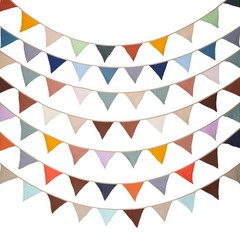 Fabric Bunting Banner, 2 Pack Handmade Neutral String Banner Each 8.5 ft 10 F…