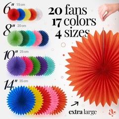 Colorful Paper Fans – Rainbow Party Decorations – Happy Birthday Decorations for