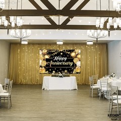 KatchOn, XtraLarge Happy Anniversary Banner – Extra Large, Black and Gold