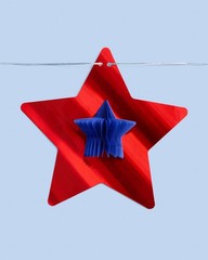, Red, White + Blue Star Banner | 5.5 Ft. | 4th of July Garland, USA Decorati…