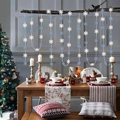 Snowflake-Snow Blue-Silver Christmas Party-Decoration Garland – 52ft Navy Blue