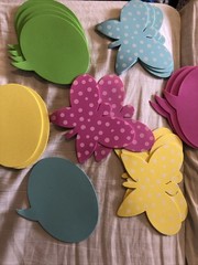 18 pcs Foam Cut Out, Spring Theme Bulletin Board Party Decoration, Quote Bubbles