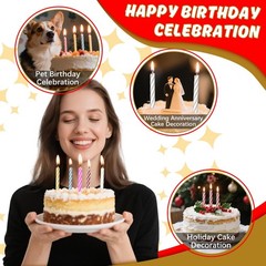 MAQIHAN Multicolor Spiral Birthday Candles 6×0.5 cm/2.36×0.2 in, Multicolored