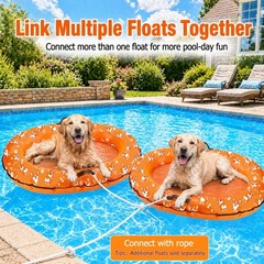 55» x 35» Inflatable Dog Pool Float with Rope,Portable Puppy Raft for Pool …