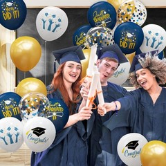 2026 Graduation Party Decorations, 68pcs Graduation Balloons Blue and Gold Gr…