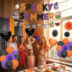 Gameza Summer Halloween Party Decorations – 27PCS Spooky Summer Halloween Banner