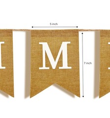 Custom Banner Kit, 97 Burlap Flags, WHITE Pre Printed Letters & Numbers, 120f…