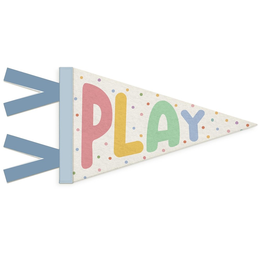 Playroom Decor, Pastel PLAY Wall Pennant Flag Felt Banner, Pastel Playroom Wa…