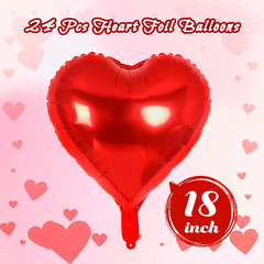 24 Globos De Aluminio Corazones Rojo 18 Inches Para San Valentín Mi Novia Mujer
