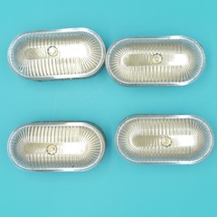 Willinglong 4 Pcs Ramadan Trays with Lid Eid Mubarak Gold Plates Serving Trays