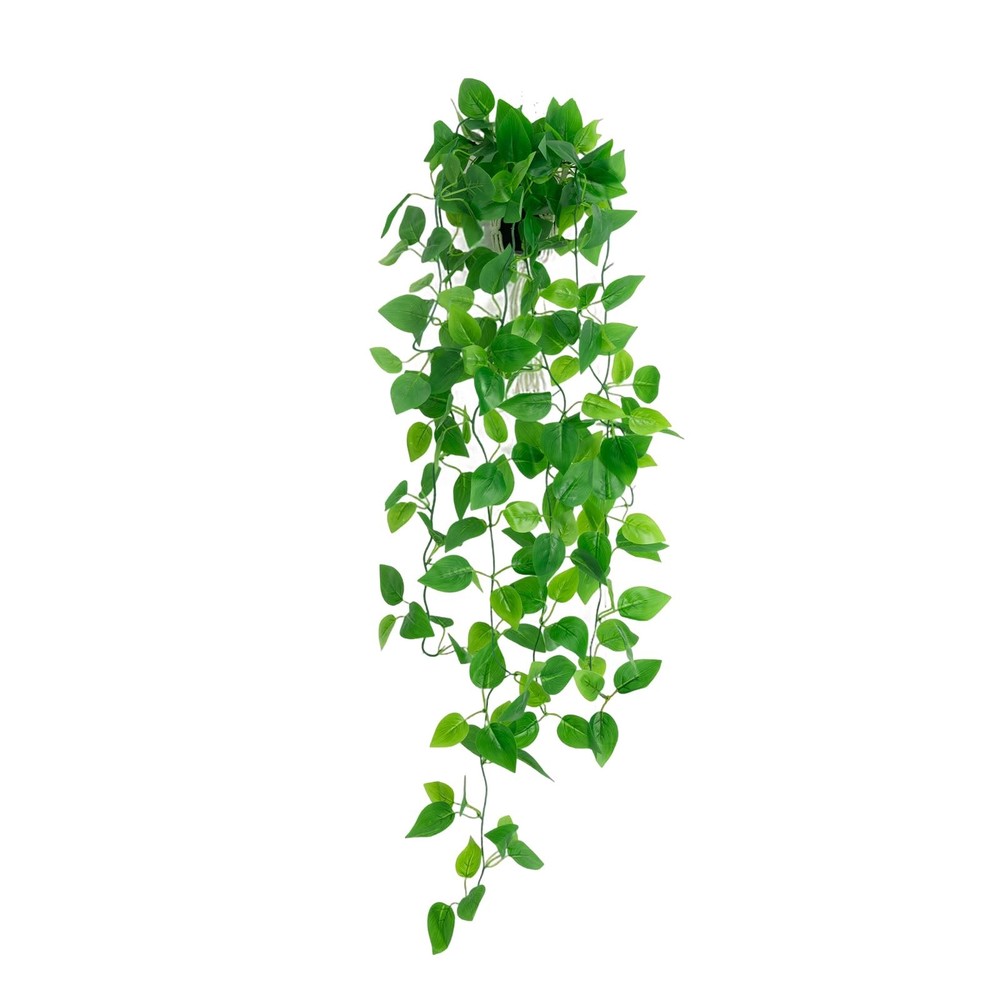 Freyalife Fake Hanging Plants for Room Decor,1pcs 39 inches, Green With Basin