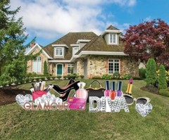 Diva Yard Card Accessories, 13pcs, Glamour Yard Signs, Includes Stakes