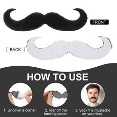 8 Pcs Self-Adhesive Realistic Fake Mustaches, 5 Styles Novelty Fake Moustache…