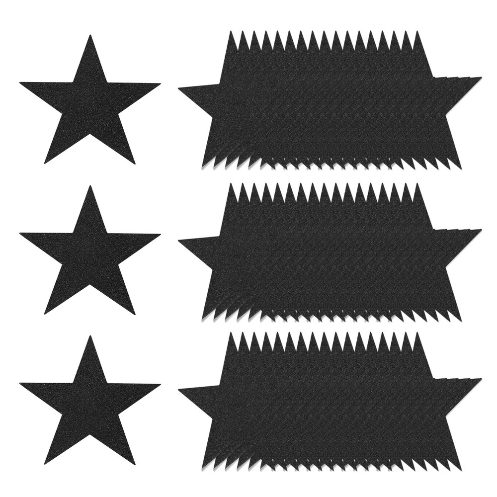 80 Pcs 6 Inch Double Printed Glitter Star Cutouts, Black