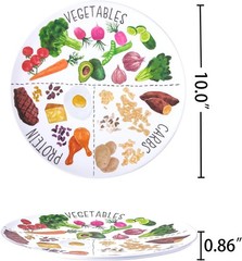 10″ Portion Control Plate for Balanced Eating – Healthy 10 inch, 1 Pack