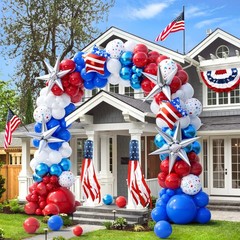 151pcs Red White and Blue Balloon Garland Arch Kit Patriotic Decorations with…