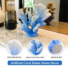 SANTORINI BLUE CORAL REEF DECOR FOR HOME FAUX CORAL REEF BEACH CENTERPIECE ROOM