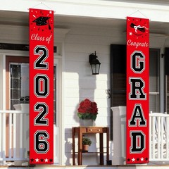 Class of 2026 Graduation Decorations – Durable Red & Black Banners for All Grads