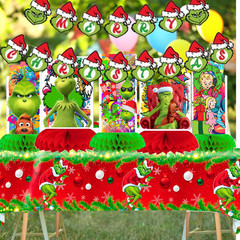 Grinchmas Xmas tableware party supplies decoration balloon centerpiece gift