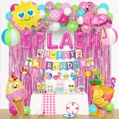 Summer Pool Beach Party Decorations, Splash Bash Party Supplies Tropical Summ…