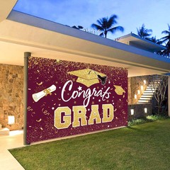 Graduation Party Decorations – Maroon Gold Congrats Grad Class of
