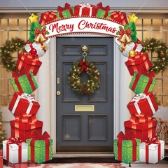 3Pcs Christmas Gift Box Door Banners Merry Christmas Door Cover Porch Signs X…