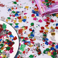 Multicolor Happy Birthday Confetti, 3000 Pcs Birthday Cake Table Metallic Foil C