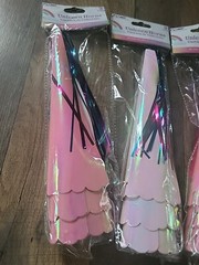 12 Paper Unicorn Horn COLOR PINK WHITE Birthday Party Decor