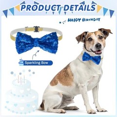 Dog Birthday Party Supplies Set – Bandana, Hat, Bow Tie, Collar & Decor for Medi