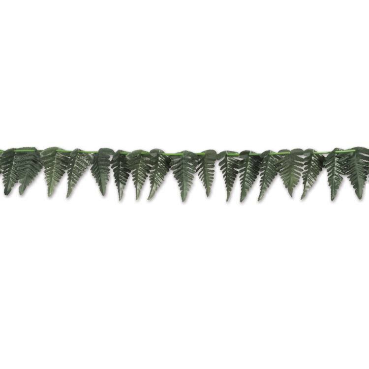 Tropical Polyester Fern Leaf Garland 3.75″ x 10′ Tropical Luau Decorations