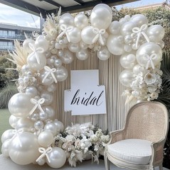 Pearl White Balloon Double White Balloons Garland Pearl Cream Beige Arch Kit …
