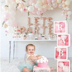 Baby Shower Boxes Party Decorations – 4 pcs Transparent Balloons Boxes Décor …