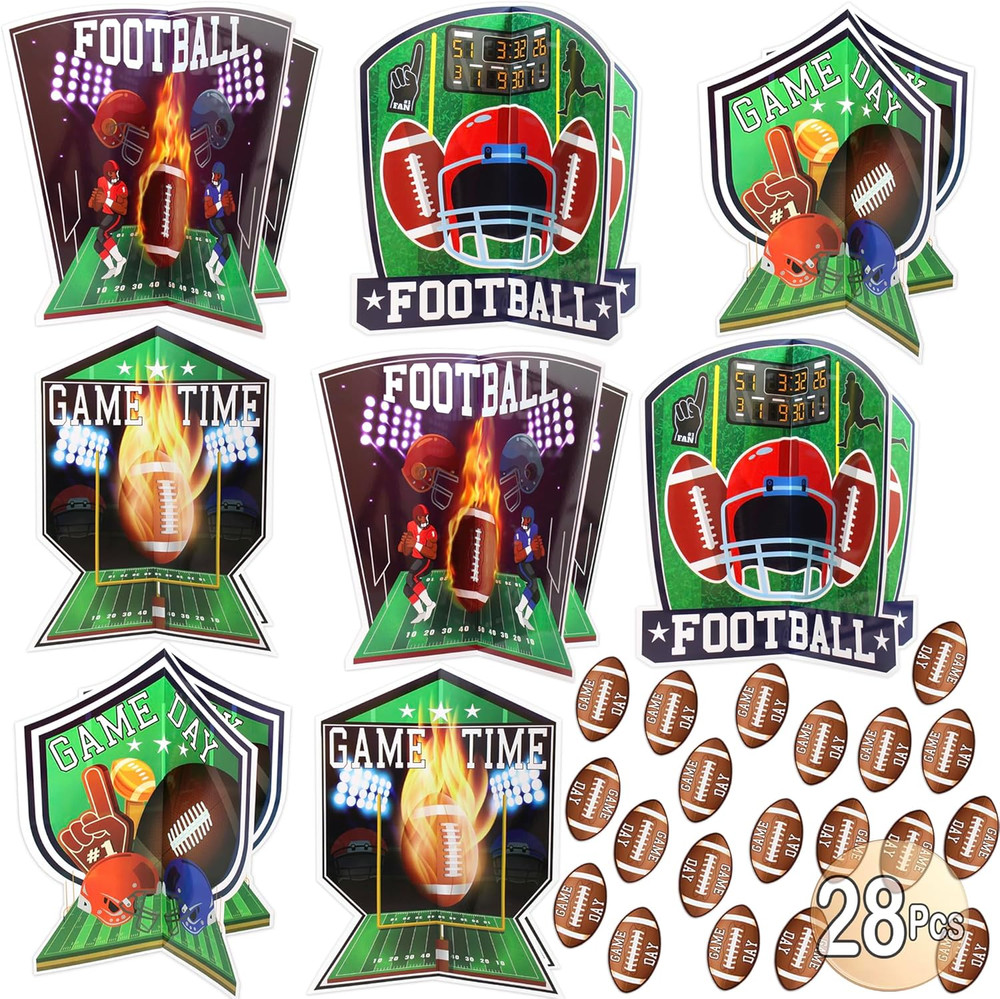 28pc Football Table Centerpieces 3D Game Day Party Decorations Sports Decor Set