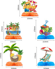 Summer Party Decorations, Hello Summer Banner Hanging Swirls and Honeycomb Cente