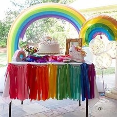 Pastel Rainbow Ribbon Tassel Garland Colorful Fabric Banner Hanging Patry
